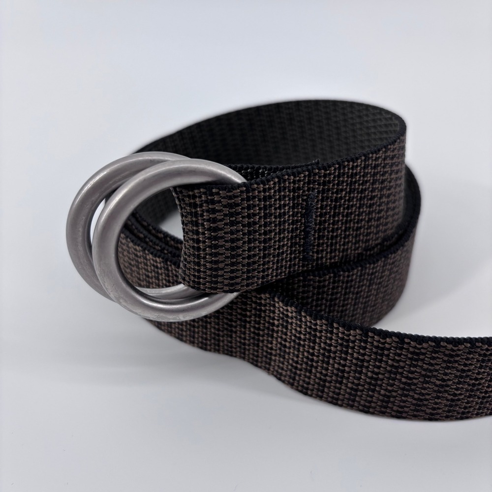 Bison Designs Ring Belt Mens Large (46" Long ) Brown Nylon Webbing D-Ring USA